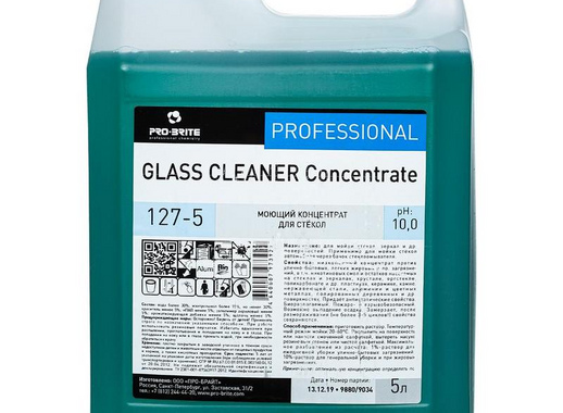 Моющее средство для стекол с нашатырным спиртом Pro-Brite Glass Cleaner Concentrate (127-5) 5 л (концентрат)